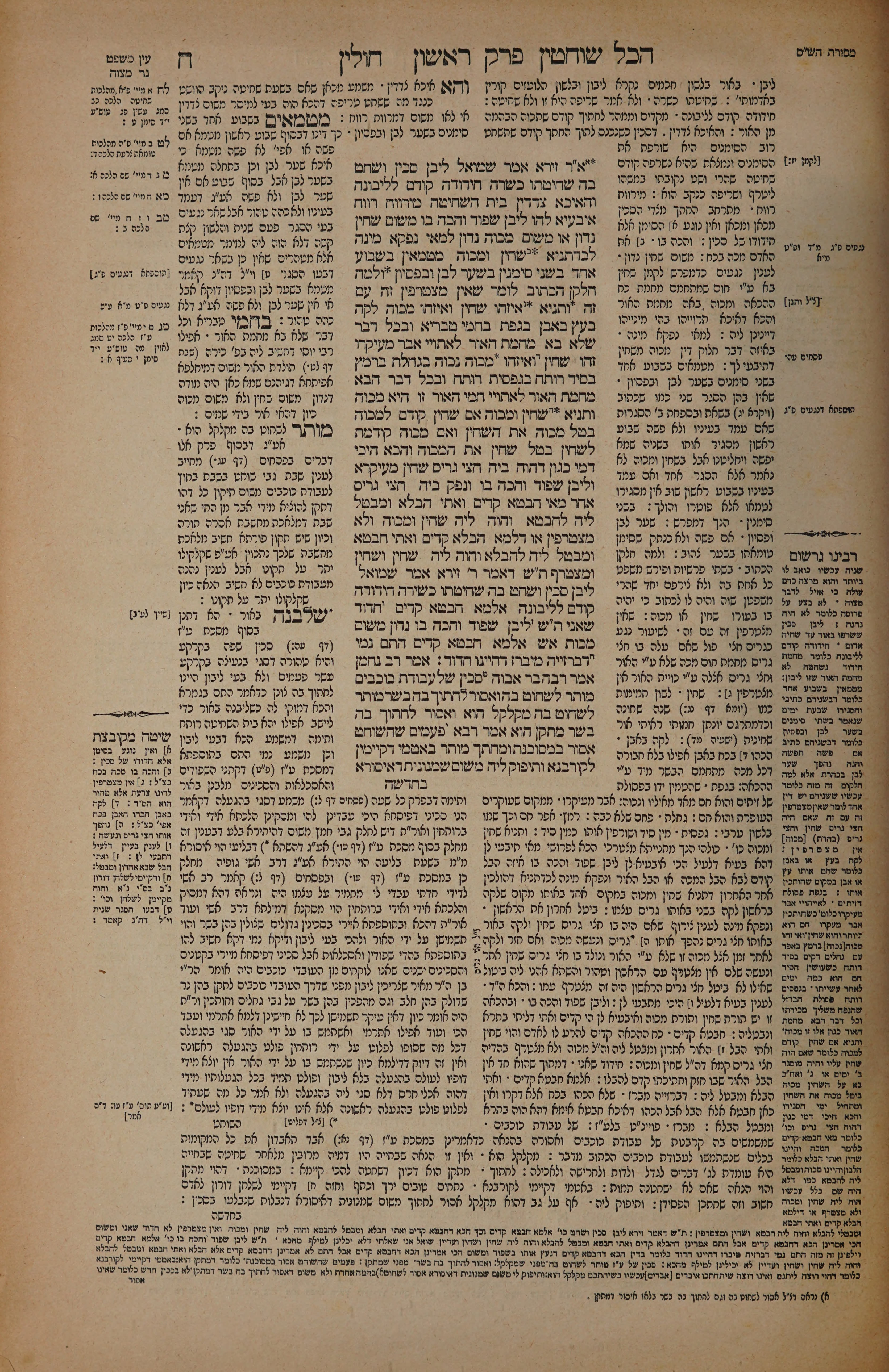 Chullin 8 — amud alef