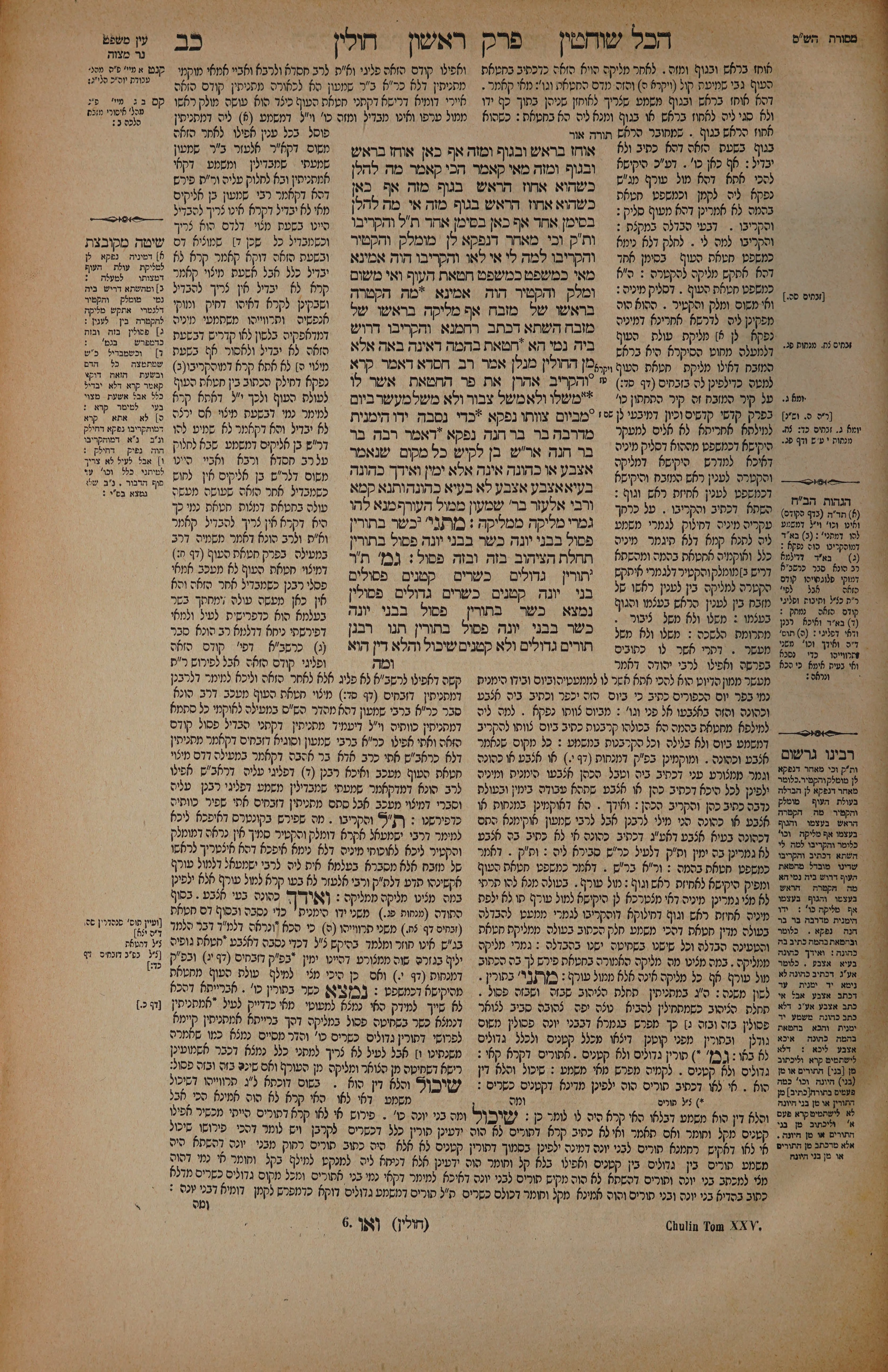 Chullin 22 — amud alef
